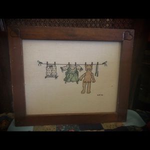 Kath Vintage cross stitch with wooden frame